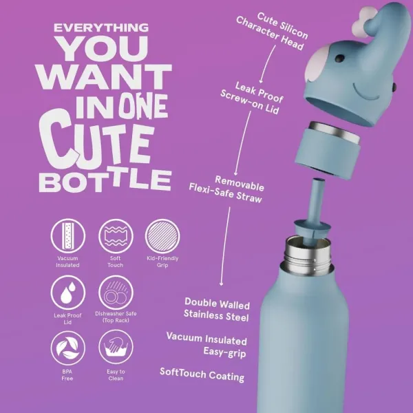 Δοχείο νερού asobu ισοθερμικό bestie 460ml elephant - Asobu