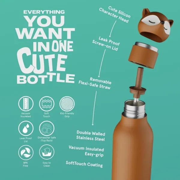 Δοχείο νερού asobu ισοθερμικό bestie 460ml fox - Asobu