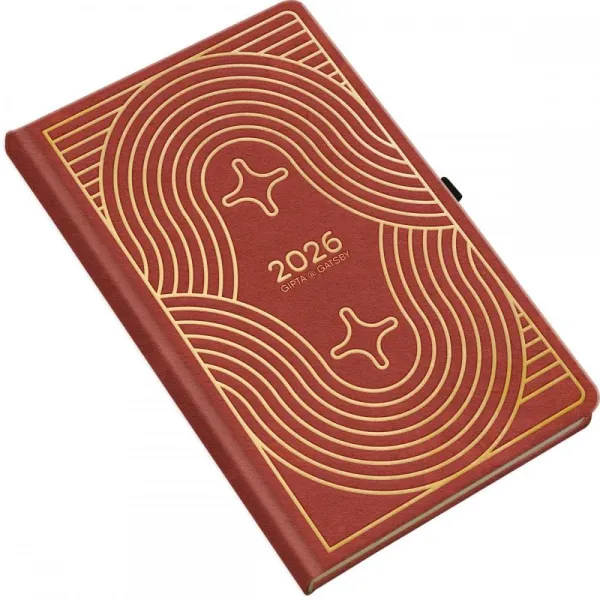 Ημερολόγιο ημερήσιο gatsby 2026 13x21cm κόκκινο - Uni