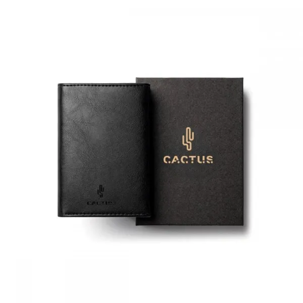 πορτοφόλι & θήκη καρτών cactus δερματίνη σκούρο μπλε - Cactus