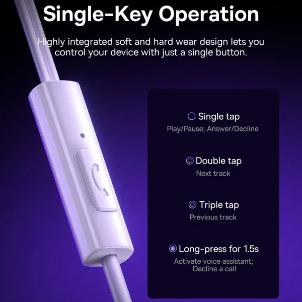 Ακουστικά baseus wired earphones encok cz11 type-c in ear moon white - Baseus