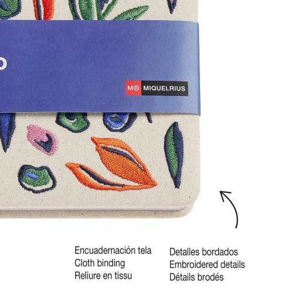 σημειωματάριο miquelrius α5 80gr. 80 φύλλα κουκκίδες leaves in the wind embroidered - Miquelrius
