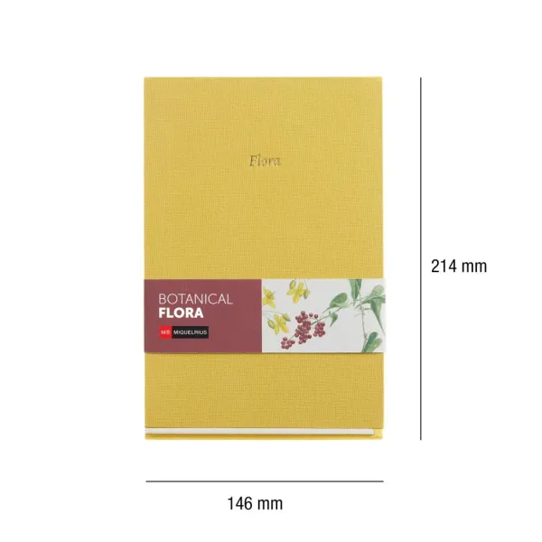 σημειωματάριο miquelrius α5 80gr 80 φύλλα ριγέ botanical flora mustard - Miquelrius