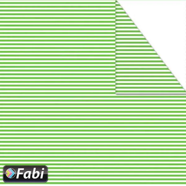 χαρτόνι διπλής οψης fabi 50x70cm 220 gr. ριγέ πράσινο - Fabi