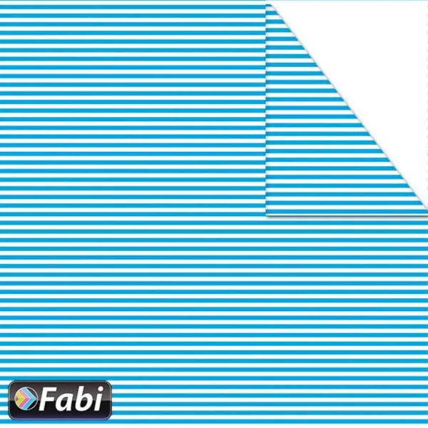 χαρτόνι διπλής οψης fabi 50x70cm 220 gr. ριγέ γαλάζιο - Fabi