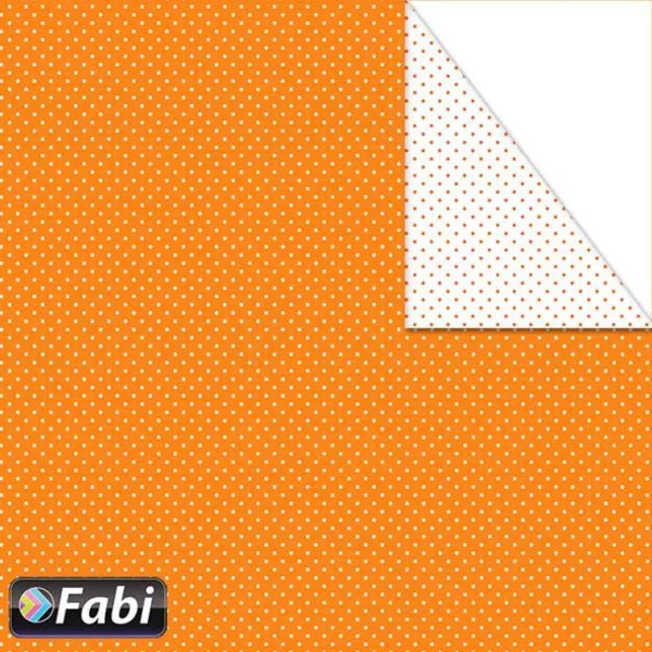 χαρτόνι διπλής οψης fabi 50x70cm 220 gr. μίνι πουά πορτοκαλί - Fabi