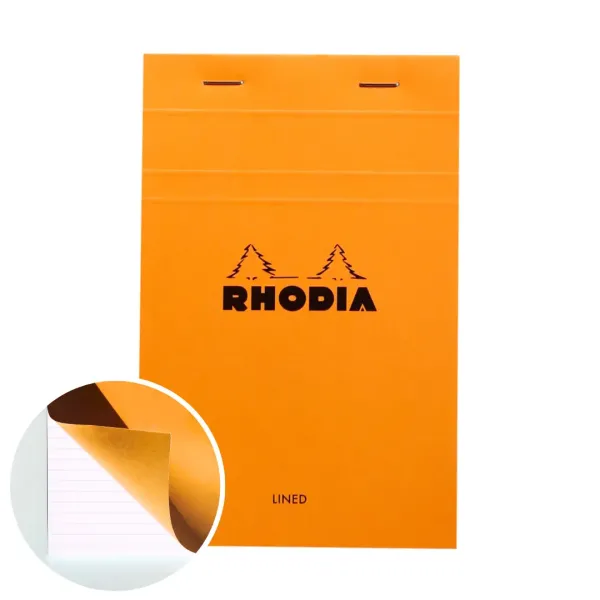 Μπλοκ rhodia orange 11x17cm ριγέ 80 φύλλα - Rhodia