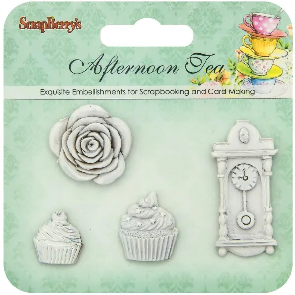 Polymer embelishments afternoon tea 4τεμ. - Deco