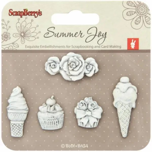 Polymer embelishments summer joy 5 τεμάχια - Deco