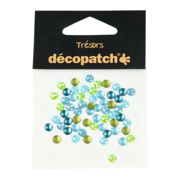 Strass decopatch γαλάζιο-λαχανί 60 τεμάχια - Decopatch