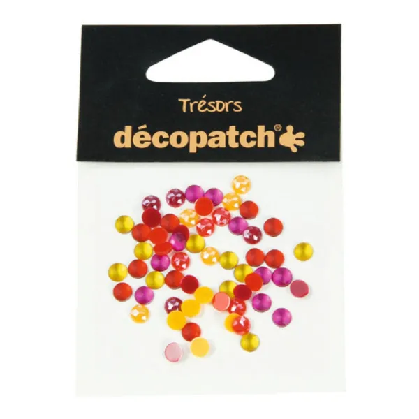 Strass decopatch κόκκινο-πορτοκαλί 60 τεμάχια - Decopatch