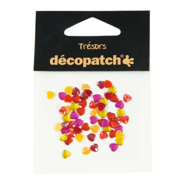 Strass καρδιά decopatch κόκκινο-πορτοκαλί 60 τεμάχια - Decopatch