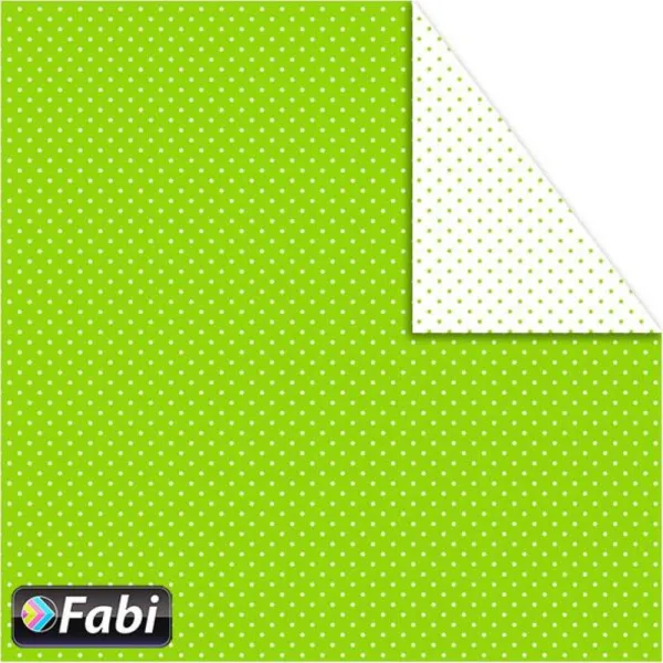 χαρτόνι διπλής οψης fabi 50x70cm 220 gr. μίνι πουά λαχανί - Fabi