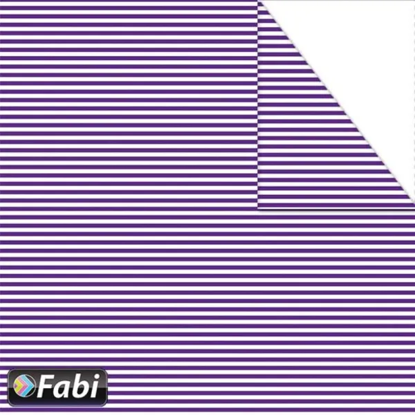 χαρτόνι διπλής οψης fabi 50x70cm 220 gr. ριγέ μωβ - Fabi