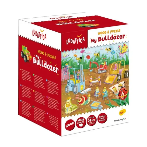 Wood & puzzle ludattica my bulldozer 24 τεμάχια 3+ - Ludaticca
