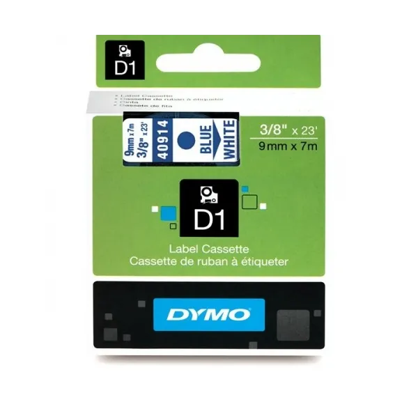 Κασέτα ετικετογράφου dymo d1 40914 9mmx7m  blue on white - Dymo