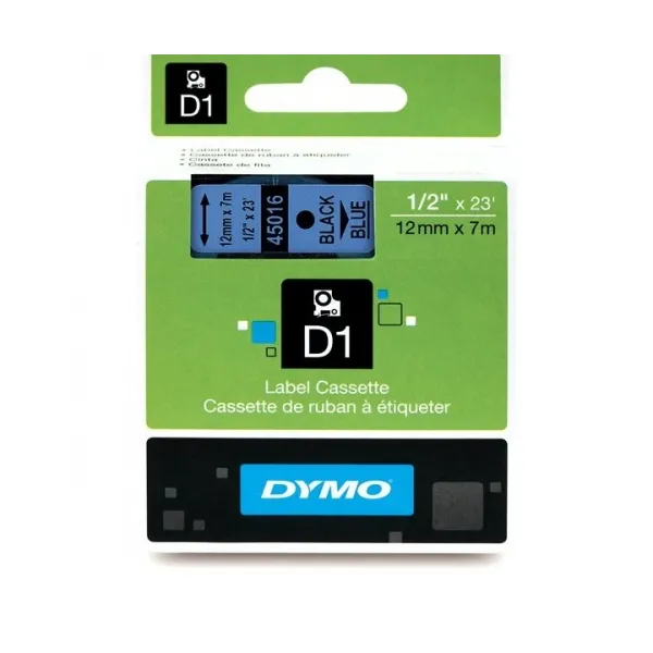 Κασέτα ετικετογράφου dymo d1 45016 12mmx7m  black  on blue - Dymo