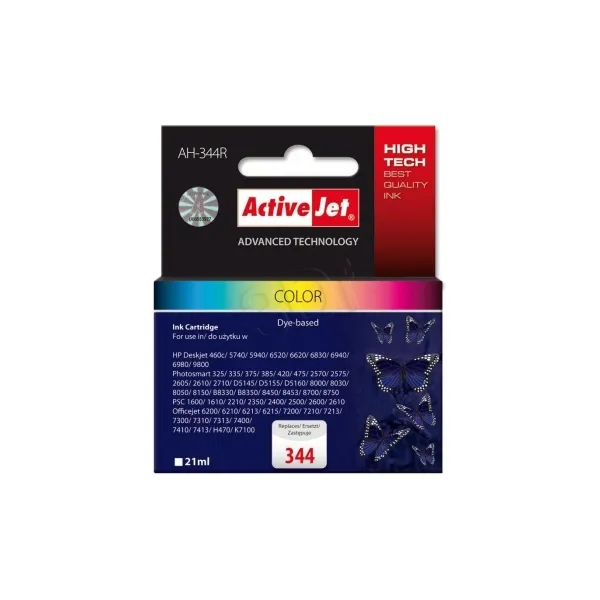 Μελάνι acj για hp c9363 νο 344 tri-color 21ml - Active jet hp
