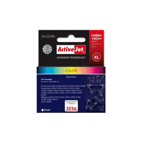 Μελάνι acj για hp cb338 νο 351xl tri-color - Active jet hp