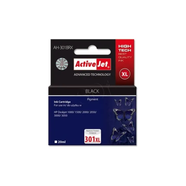 Μελάνι acj για hp ch563 νο 301xl black  20ml - Active jet hp