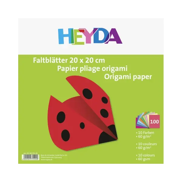 χαρτί heyda origami 20x20cm 60gr 100 φύλλα - Heyda