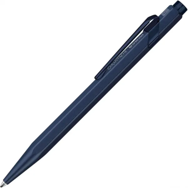 στυλό caran d'ache nespresso 849 medium σε μεταλλικό μπλε - Caran d'ache