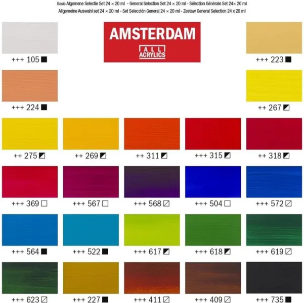 Ακρυλικά χρώματα talens amsterdam 20ml 24 τεμάχια - Talens
