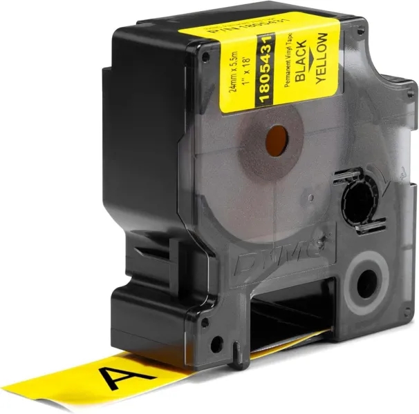 Κασέτα ετικετογράφου dymo rhino 1805431 vinyl tape 24mm black on yellow - Dymo