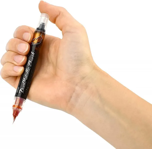 Μαρκαδόρος pentel arts dual metallic brush pink - Pentel