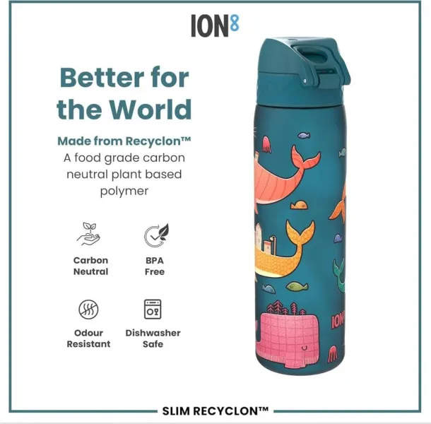 παγούρι ion8 slim 500ml whales - Ion8
