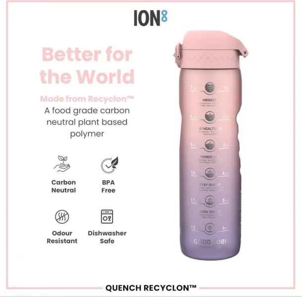 παγούρι ion8 1000ml motivator pink purple - Ion8