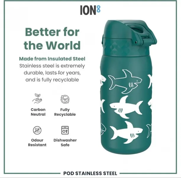 Θερμός μεταλλικό ion8 320ml καρχαρίας - Ion8