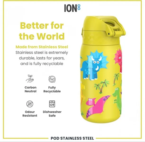 παγούρι ion8 μεταλλικό dino 400ml - Ion8