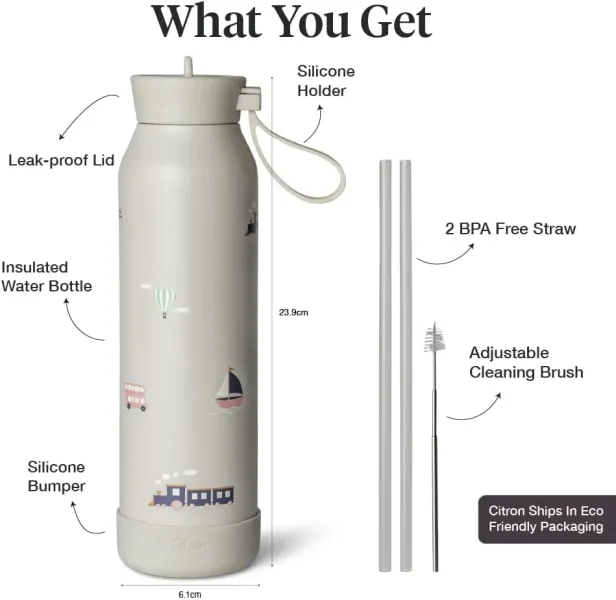 Θερμός citron small water bottle vehicles 500ml - Citron
