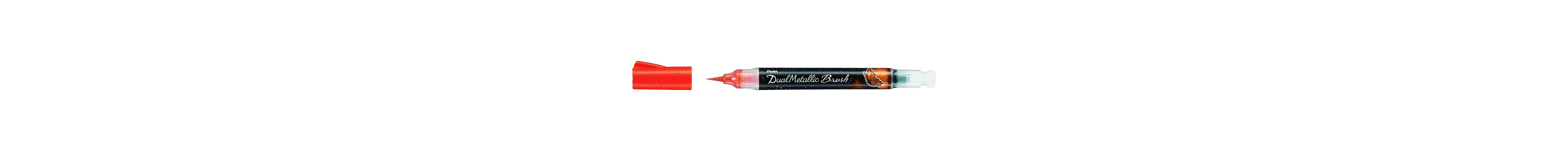 Μαρκαδόρος pentel arts dual metallic brush orange & yellow - Pentel