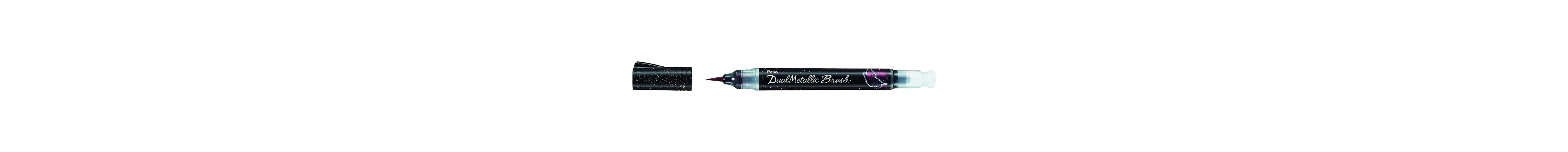 Μαρκαδόρος pentel arts dual metallic brush black & red - Pentel