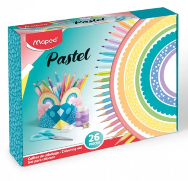 σετ maped ξυλομπογιές & μαρκαδόροι pastel 26 τεμάχια - Maped