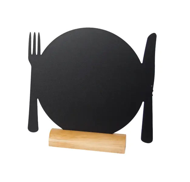 σταντ μαυροπίνακα menu μαχαιροπίρουνο με ξύλινη βάση σετ 3 τεμαχίων - Securit