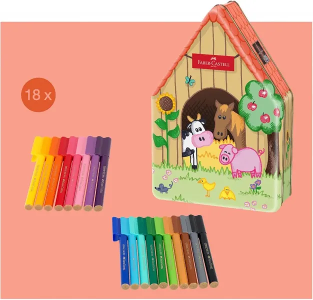 Μαρκαδόροι faber castell connector φάρμα 18 τεμάχια - Faber castell