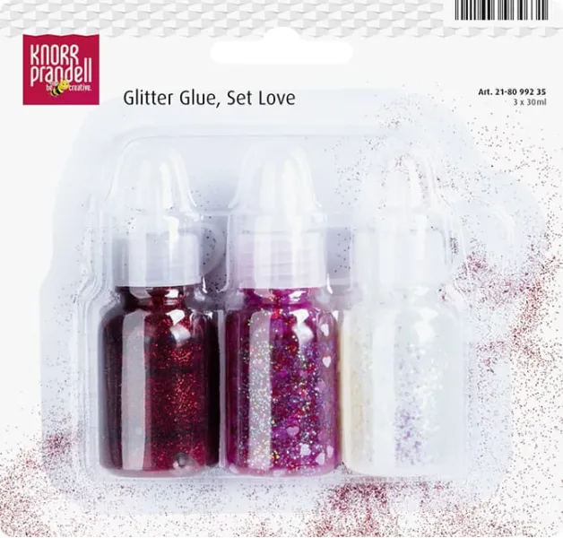 Κόλλα knorr prandell glitter glue 30mlx3 τεμάχια love - Knorr prandel