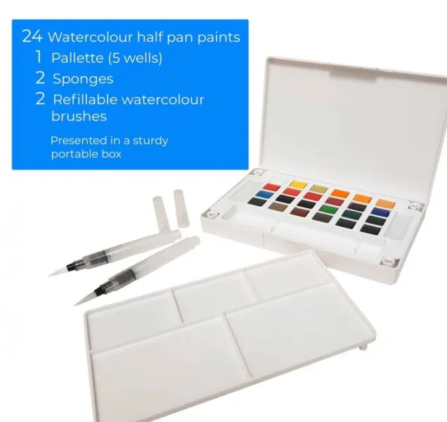 Ακουαρέλες zieler premium watercolour half pan set των 24 χρωμάτων - Zieler