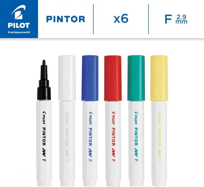 σετ ακρυλικών μαρκαδόρων pilot pintor classic fine 6 τεμαχίων - Pilot
