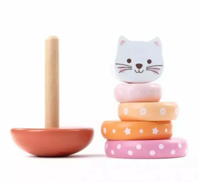 Ξύλινο παιχνίδι iwood wooden stacker kitten 12m+ - Iwood