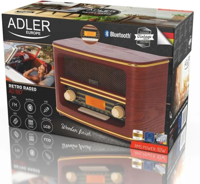 Ηχείο & ραδιόφωνο adler retro radio bt5.0 10w - Adler
