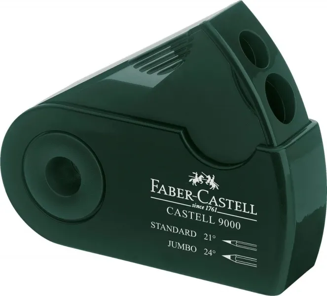 Ξύστρα faber castell sleeve διπλή πράσινη 9000 - Faber castell