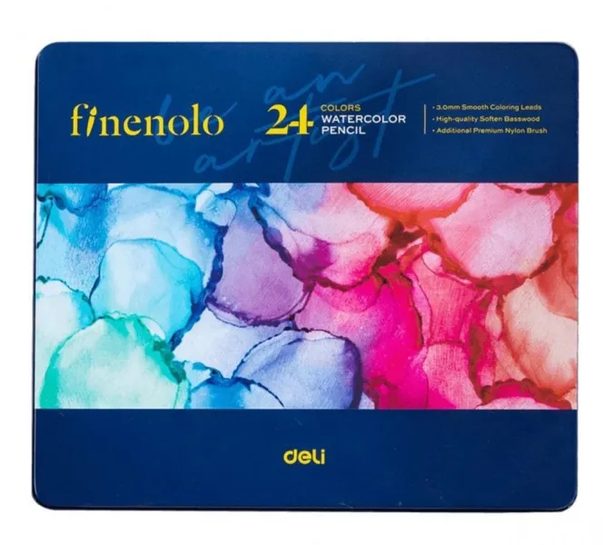 Ξυλομπογιές deli finenolo ακουαρέλας 24 τεμάχια - Deli