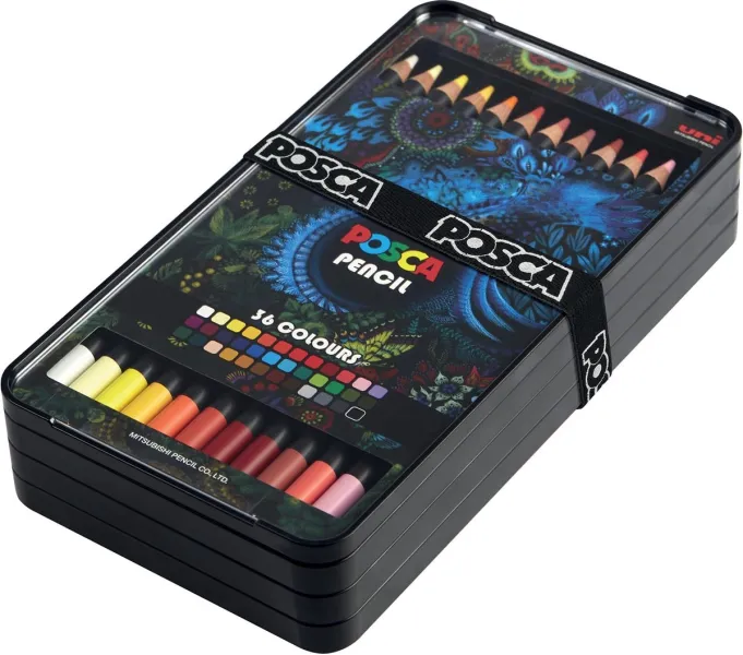Ξυλομπογιές uni posca 36 τεμάχια σε μεταλλική κασετίνα - Uni