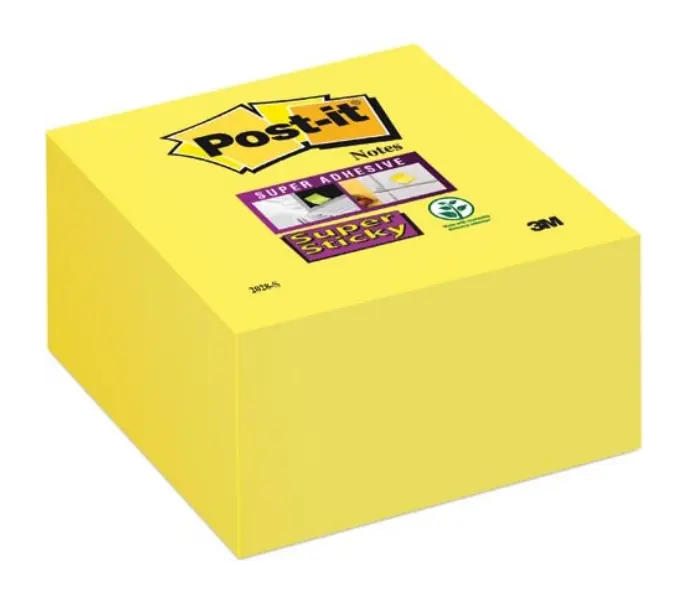 Κύβος post-it super sticky 76x76mm κίτρινο canary yellow 350 φύλλα 2028-s - 3m