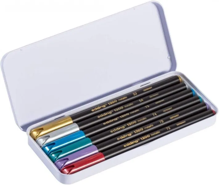 Μαρκαδόροι edding metallic 1200 σετ 6 τεμάχια - Edding