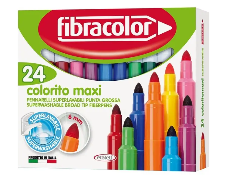 Μαρκαδόροι fibracolor colorito maxi 24 τεμάχια superwashable - Fibracolor